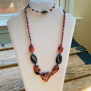 Heart Necklace and Coordinating Bracelet